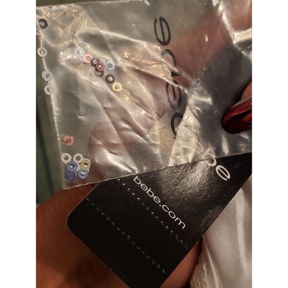 Bebe Women's Multicolor 100% Polyester Back Zip Sequin Tulip Mini Skirt X-Small - Picture 10 of 12